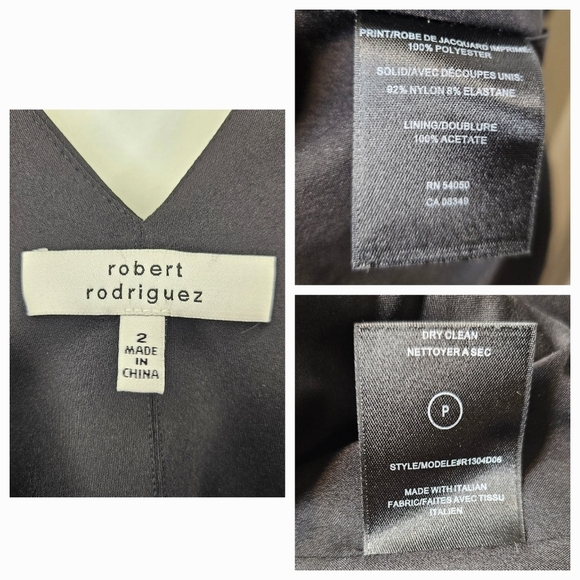 Women's Jaquard Zip Front Black Green A-Line Mini Formal New Years Dress Size 2 - Picture 9 of 11